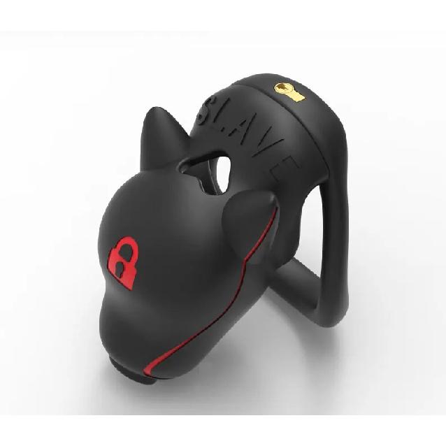 A new arrival dog head chastity cage adult sex toy with lock nylon rubber chastity cage with 4 rings.