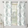 2 Pcs Green leaves print Perforated curtains  suitable for bedroom  living room kitchen decoration  home decoration  window decor