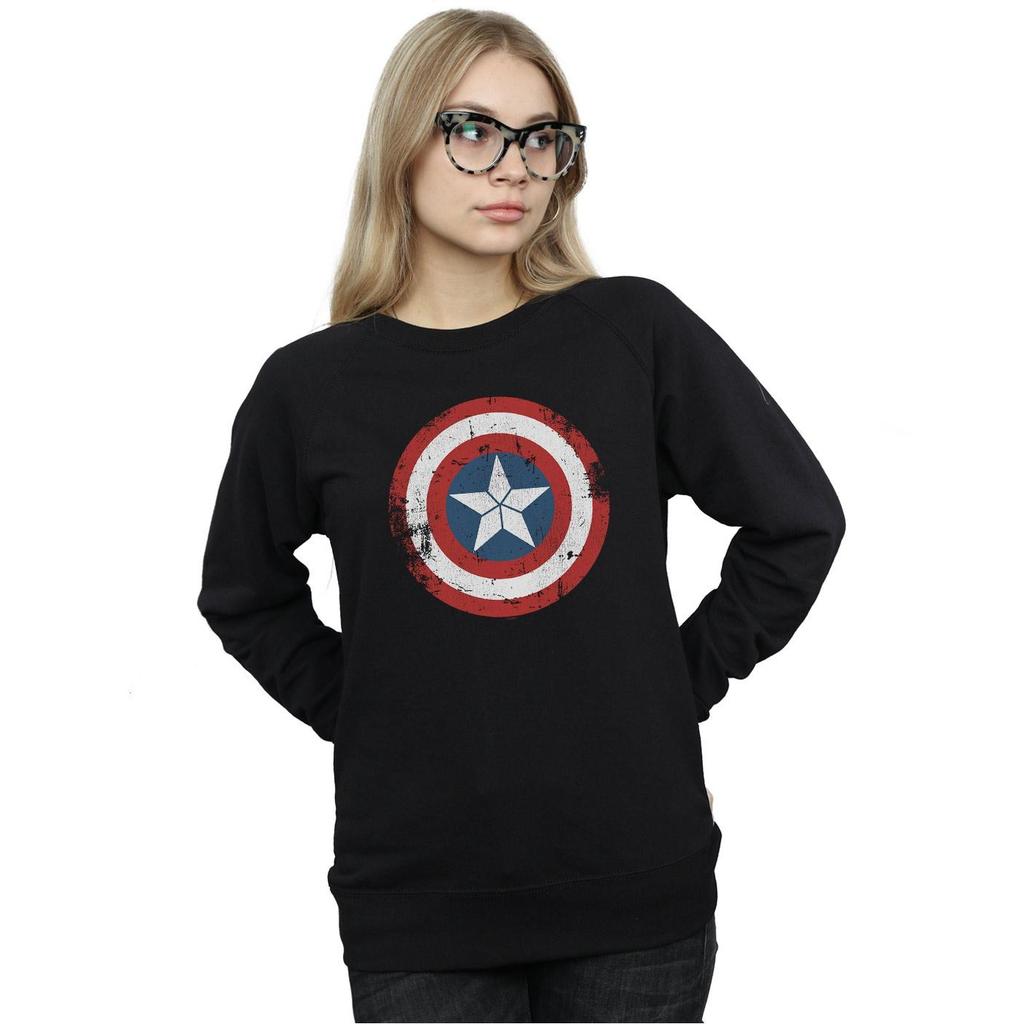 Marvel Womens/Ladies Captain America Civil War Distressed Shield Sweatshirt