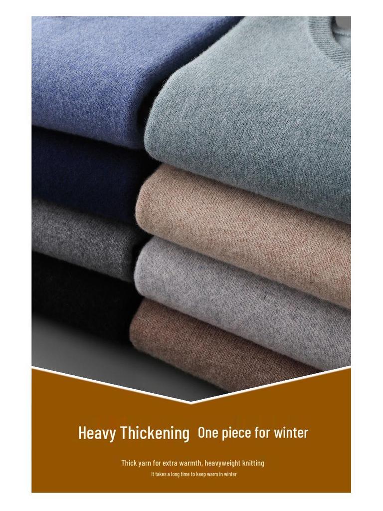 Men's Wool V-neck Sweater - Casual Loose Fit, Long Sleeve, Autumn/Winter Knitted Outerwear.
