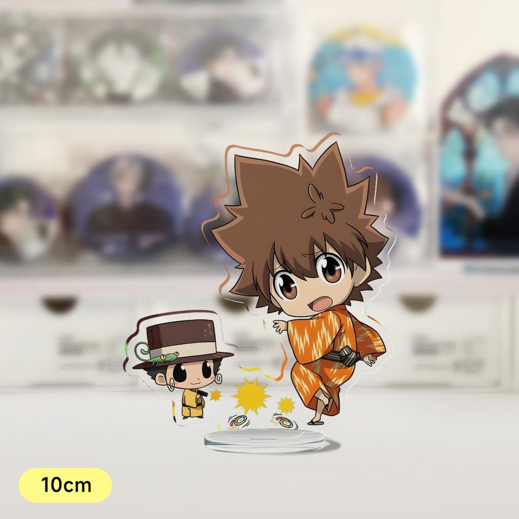 Anime Katekyo Hitman Reborn 10cm Acrylic Stand Model Figures Sawada Tsunayoshi Gokudera Hayato Cosplay Desk Decor Model Gifts