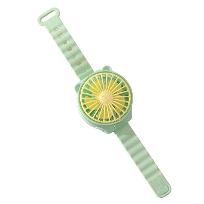 AM4 Battery Operated Powerful Watch Fan Portable Small Lightweight Cartoon Cooling Fan for Girl Kids Indoor Outdoor