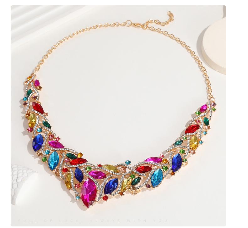 Luxe Kristal Edelsteen Sieradenset: Ketting & Oorbellen voor Bruiden en Speciale Gelegenheden