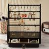 1pc Wooden 5 Tier Stepped Jewellery Stand, Jewellery Stand, Tabletop Earring Organiser Rings Bracelets Necklaces Jewellery Display Stand