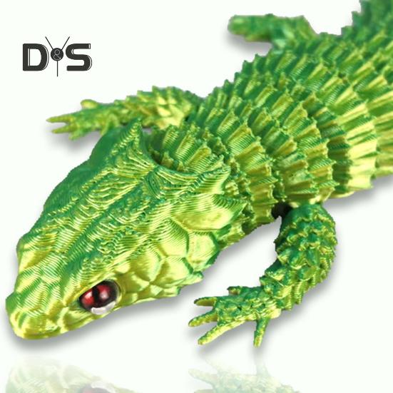 3D-Eidechsen-Simulationsmodell, Action-Spielzeug, Desktop-Dekoration, realistisch aussehende, leuchtende Farben, Tierthema, Eidechsen-Zappelspielzeug, Fotografie-Requisite