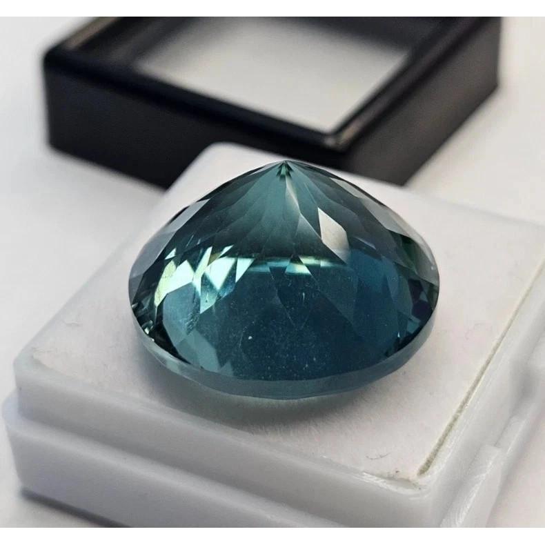 Natural Tourmaline Teal Blue 20-21 Ct Round Cut Stunning Loose Gemstone