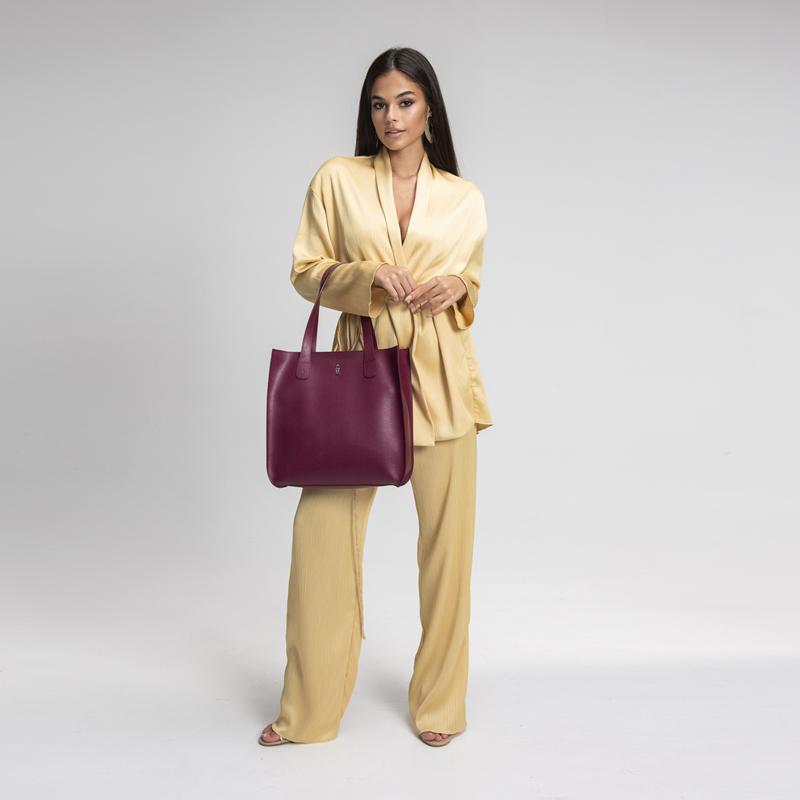 Gilda - bordowa torebka skórzana shopper