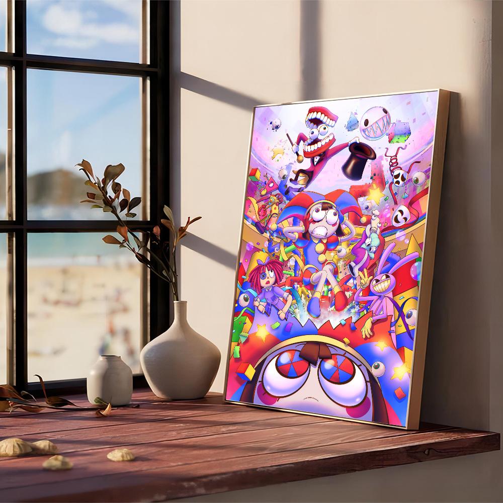 Desene animate Uimitorul Circ Digital C-Circus Postere Vintage Autocolant Retro din Hârtie Kraft DIY Cameră Bar Cafenea Decor Cameră Kawaii