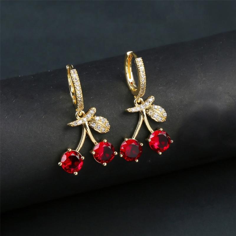 Vintage Cherry Ear Jewelry Women Earring Stylish Women Wedding Earrings Ears Pendant Comfortable Wearing for Woman