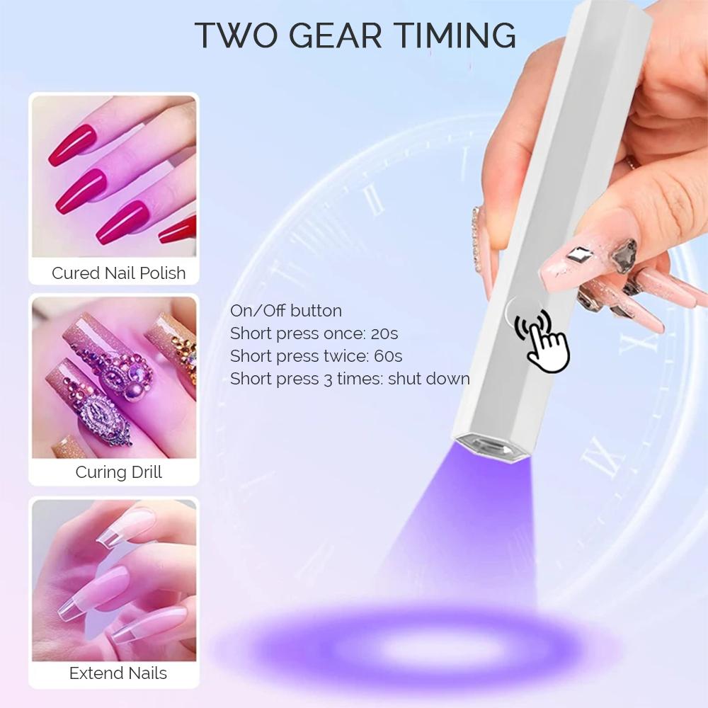 Tragbare Nagellampe, Gel-Nagellack-Trocknungslampen, UV-härtender Nageltrockner für professionelle Nagelkunst