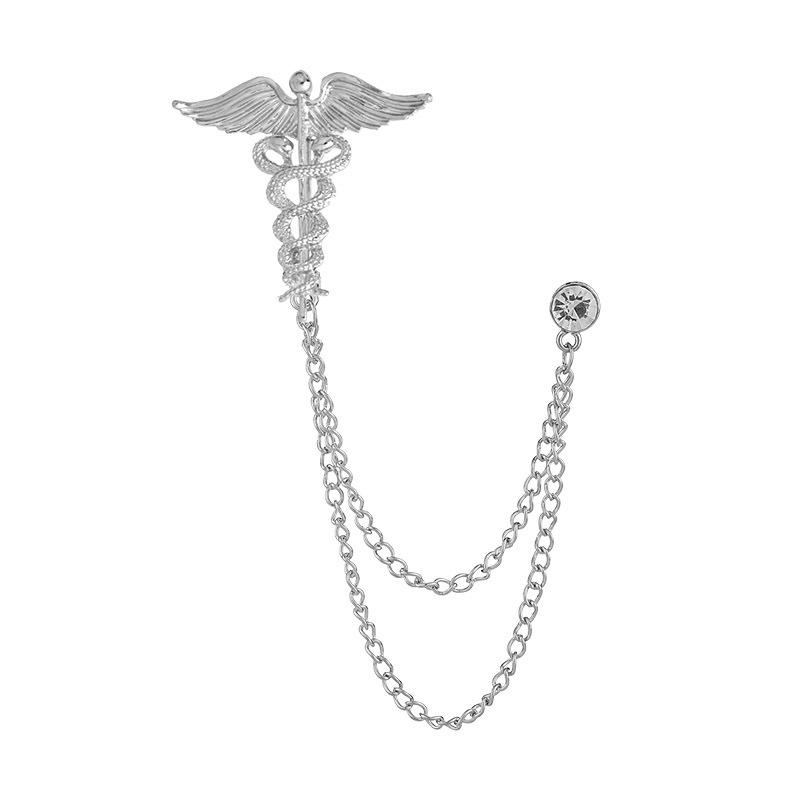 Men's Luxury Lapel Pin Brooch Set - High-End Suit Chain Badge for New Year Gift