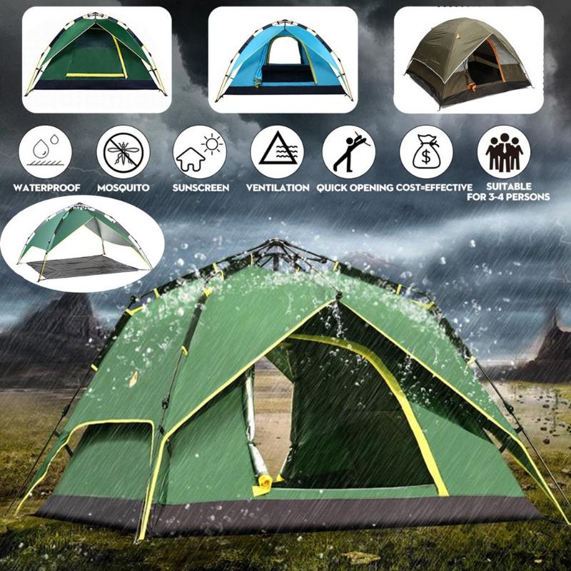 200 X 200 X 135cm 3-4 Person Dual Layer Waterproof Windbreak Portable Outdoor Equipment Camping Tent