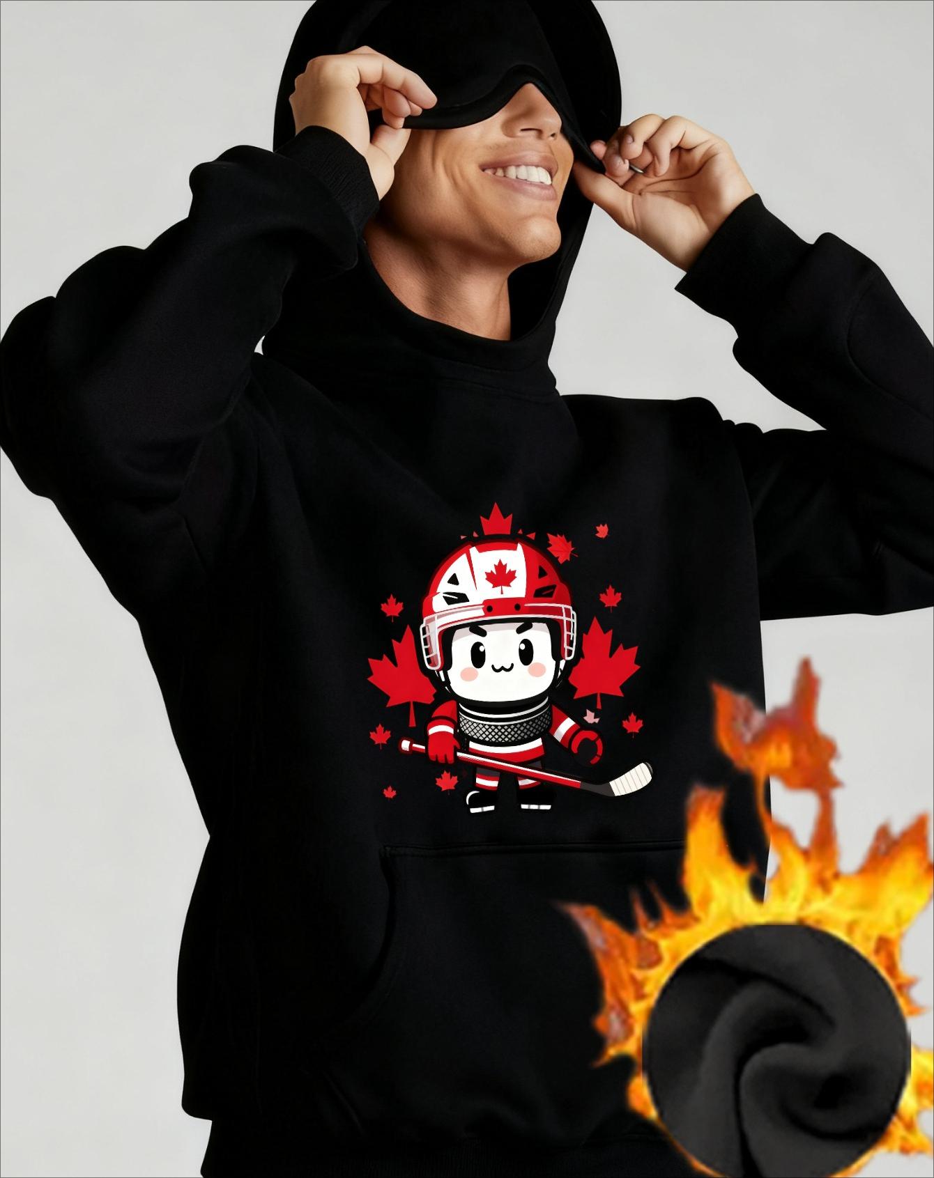 Men s Hoodie with Eye Mask, Fleece Lined & Cozy, Winter Indoor Naps XXL чёрный