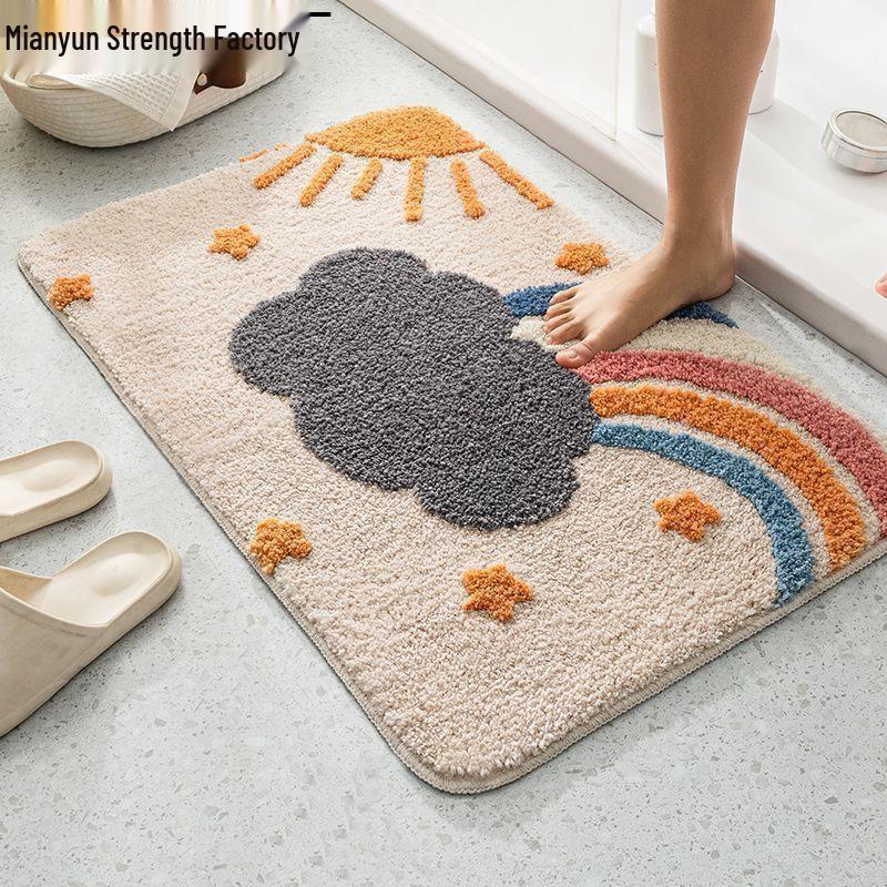 Cute Cartoon Non-Slip Bathroom Floor Mat & Toilet Door Foot Pad