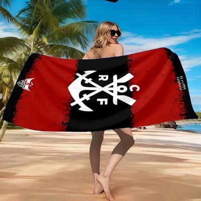 Fla-mengo Club Crest Printed Microfiber Beach Towel, Soft And Absorbent, Quick-Dry, Ideal for Summer Travel, Beach Essential, Swimming Pool
