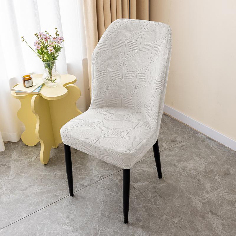 Minimalist Fan-shaped Curved Chair Cover Solid Color Dining Chair Cover Stool Cover High Elastic Thickened Wear-resistant Chair Cover Dust-proof
