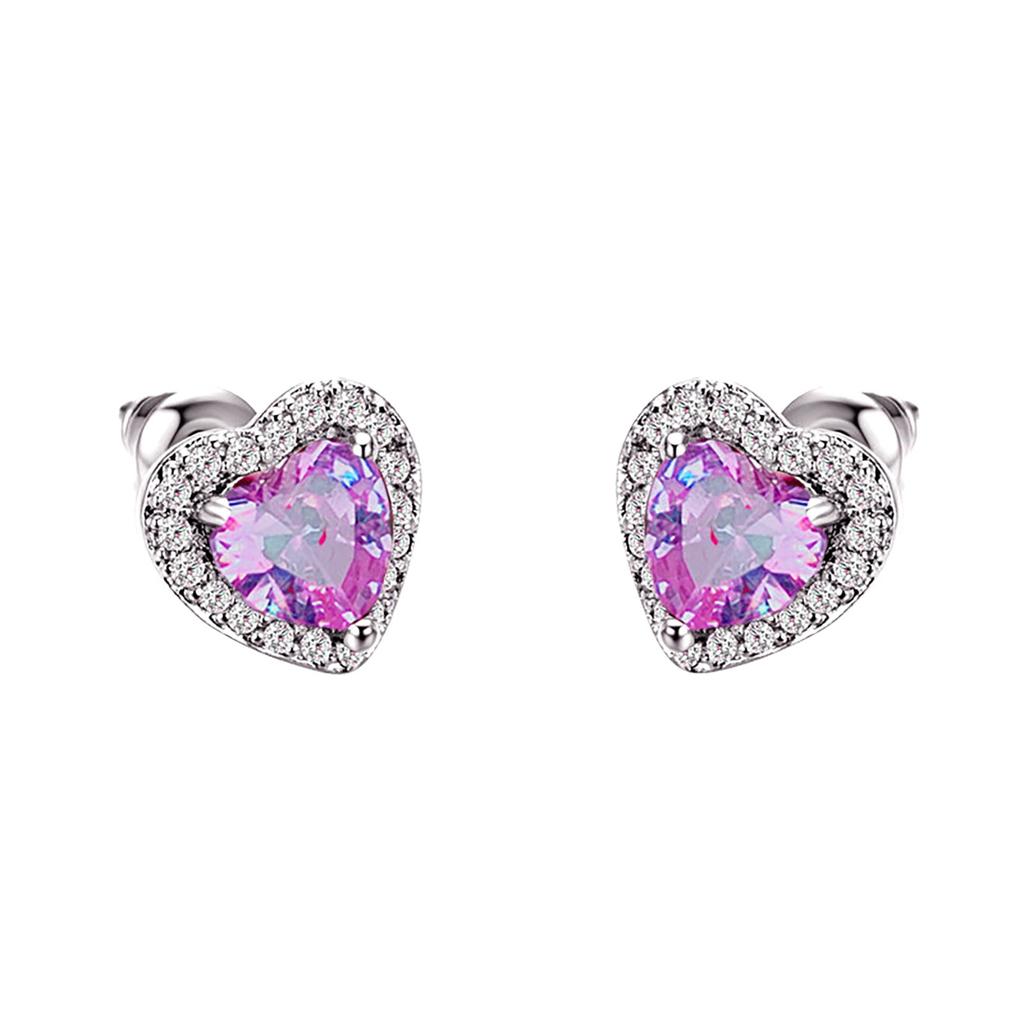Women's Initial Heart Pendant Earrings Gift For Lovers Dress Matching Gift