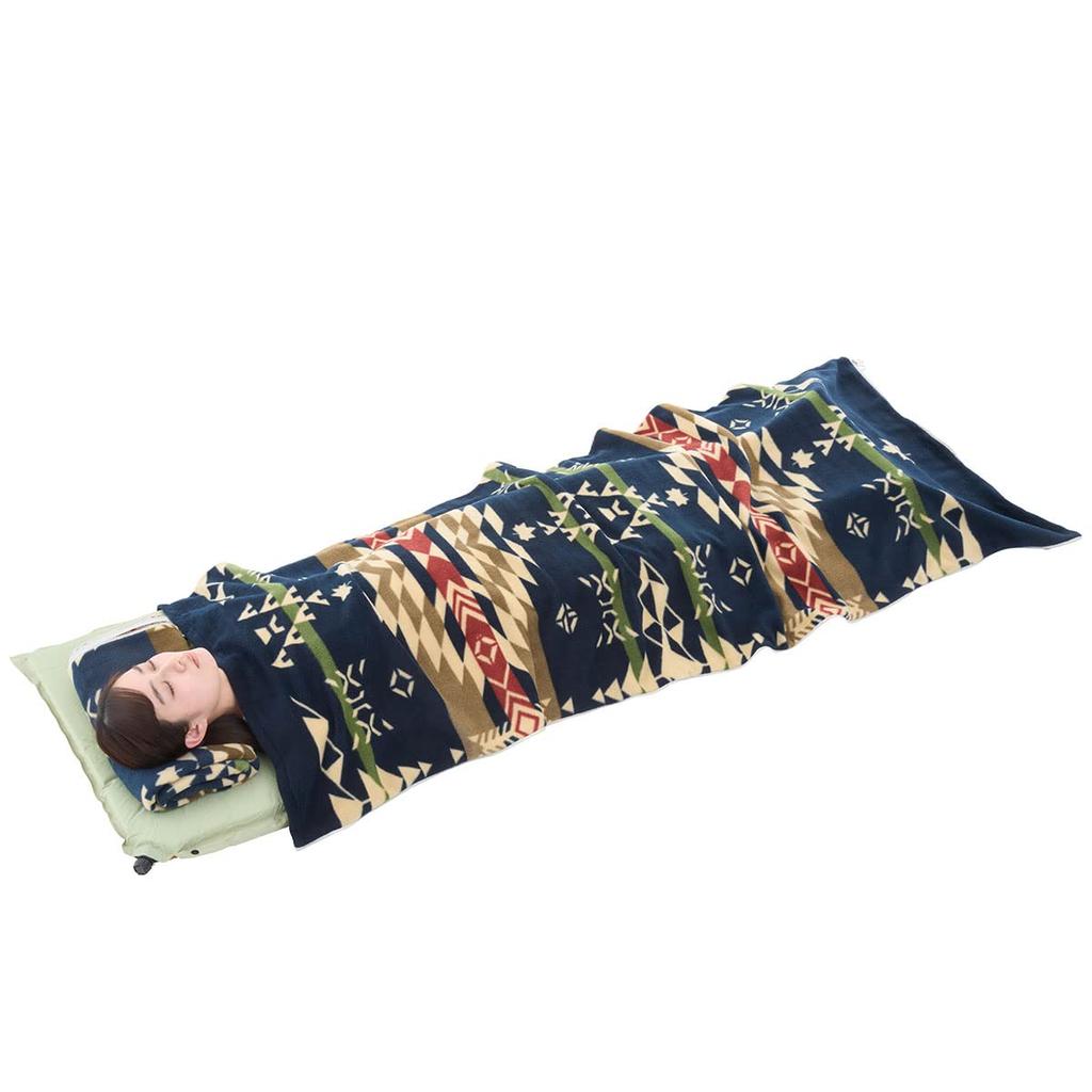 LOGOS Bulky Fleece Separate Sleeping Bag (LOGOS LAND) 72600981, Navy, Approx. 80cm Wide X 190cm Long
