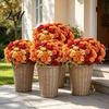 Elegant Faux Botanicals for Party Decor Artificial Mums Flowers Outdoor UV Resistant Fake Fall Chrysanthemums Realistic Silk Wedding Marigold Plant,