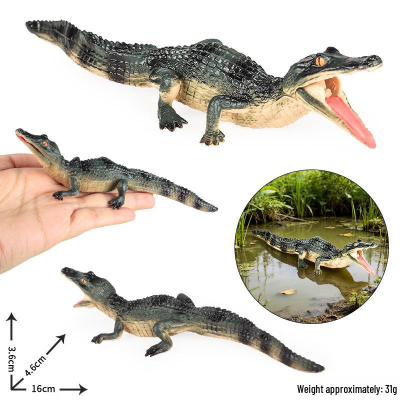 Crocodile Animal Model Toy: Caiman, Gharial, Nile Crocodile, Wild Boar, Deinosuchus - Kids' Educational Ornament