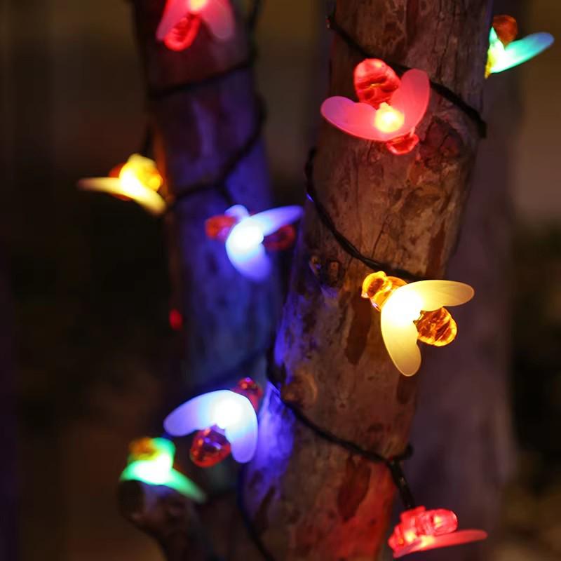 LED Cherry Blossom Solar String Lights for Outdoor Patio & Balcony Decor