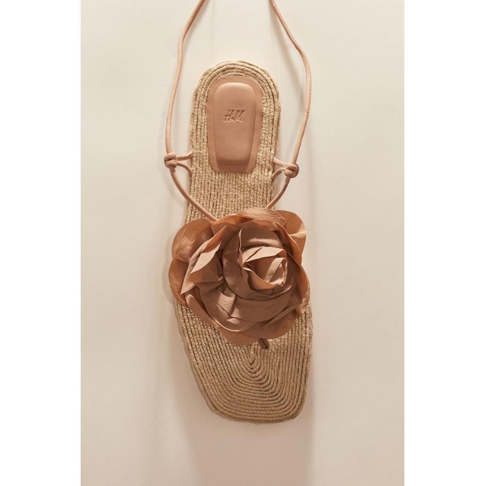 

H M applique espadrille sandals light beige