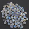 AAA+ Rainbow Moonstone Teardrop Flat Back Cabochon | Calibrated Pear Loose Gemstone for Jewelry Making & Wholesale