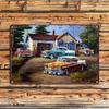 Putuo Decor pc German Vintage Metal Sign FRESH EGGS FROM HAPPY CHICKENS Wall Art Decoration for Home Farmhouse Chicken Coop