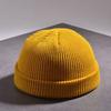 Knitted Hat Hip Hop Casual Flanging Stretchy Soft Keep Warm Solid Color Autumn Winter Women Men Skull Beanie Cap for Outdoor