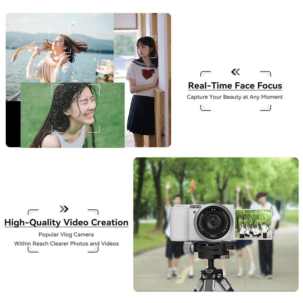 Ordro G730 5K Digital Camera 64MP WiFi Digital Video Camera Camcorder 3.2 Inch Flip Touch Screen