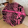 1PC Pink Animal Prints Umbrella-8-Rib Reinforced, Automatic Open, Lightweight & Durable, Cute Fashion Accessory for Outdoor-T393