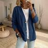 Women S Floral Print Casual Imitation Denim Stand Collar Long Sleeve Cardigan Coat