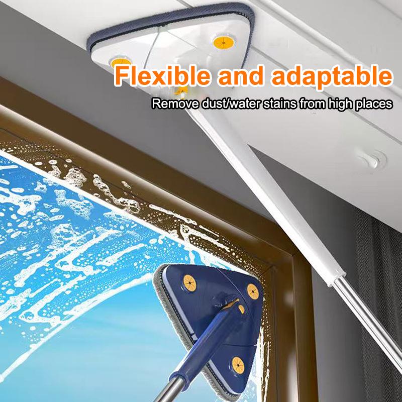 

Triangle Shaped Mop (Blue) - Flexible Head Floor Cleaner For Hard-To-Reach Corners & Floors 130cm синий