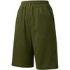 Damen Sommer Shorts Baumwolle Leinen Caprihose Knielang Locker Weiter Bein mit Taschen CGrün XXL Übergröße Freizeithose