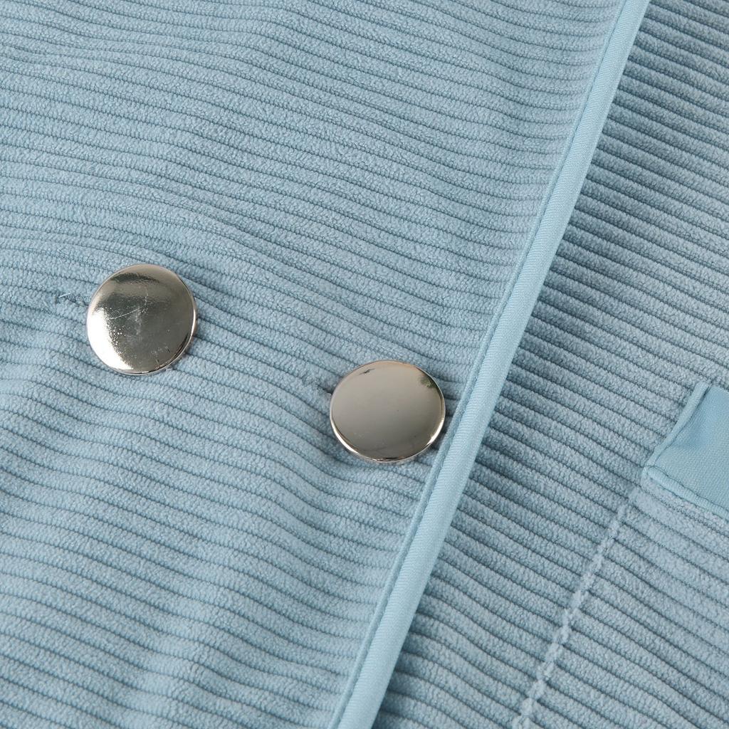 Women Short Texture Business Casual Button Lapel Work Jackets Open Front Long Sleeve Fall Outfit