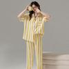 Direct supply pajamas women's fashion fresh and simple style striped control short-sleeved trousers loungewear women's casual suit