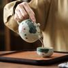 Hand-Painted Ge Kiln Ceramic Kung Fu Tea Set: Teapot & Two Cups Portable Set