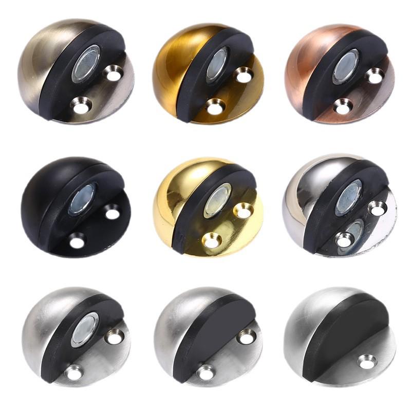 Genuine Stainless Steel Magnetic Door Stopper with Rubber Semi-Circular Anti-Collision Design