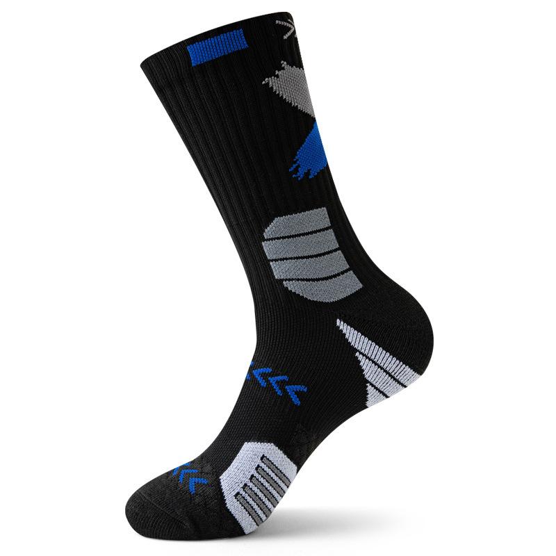Sports Men's Mid-top Professional Running Basketball Socks, High-top Pure Cotton Sweat-absorbing and Odor-proof Pure Cotton Long Socks