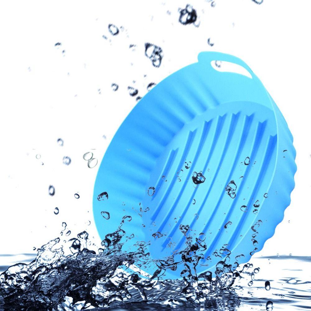 Reusable Air Fryer Baking Pan Foldable Round Baking Tray New Silicone Cooking Tray  Oven Use