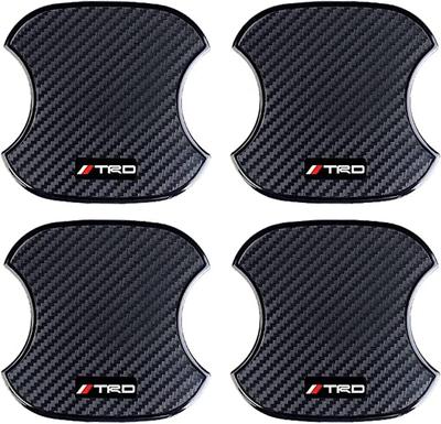 TRD Door Handle Protector, TRD Car Carbon Fiber Door Knob Guard, Scratch Prevention, 4-Pack (M, TRD)