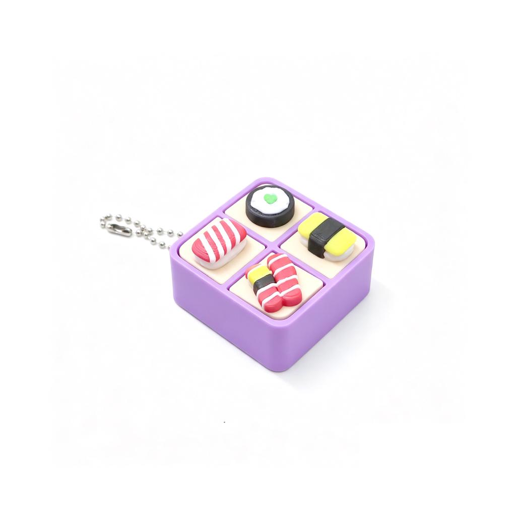 Niedliche Sushi-Tastatur Fidget Schlüsselanhänger 1 Stück Stressabbau PLA 3D Taschenanhänger für Rucksack Dekoration Teenager Tägliche Nutzung Geschenk