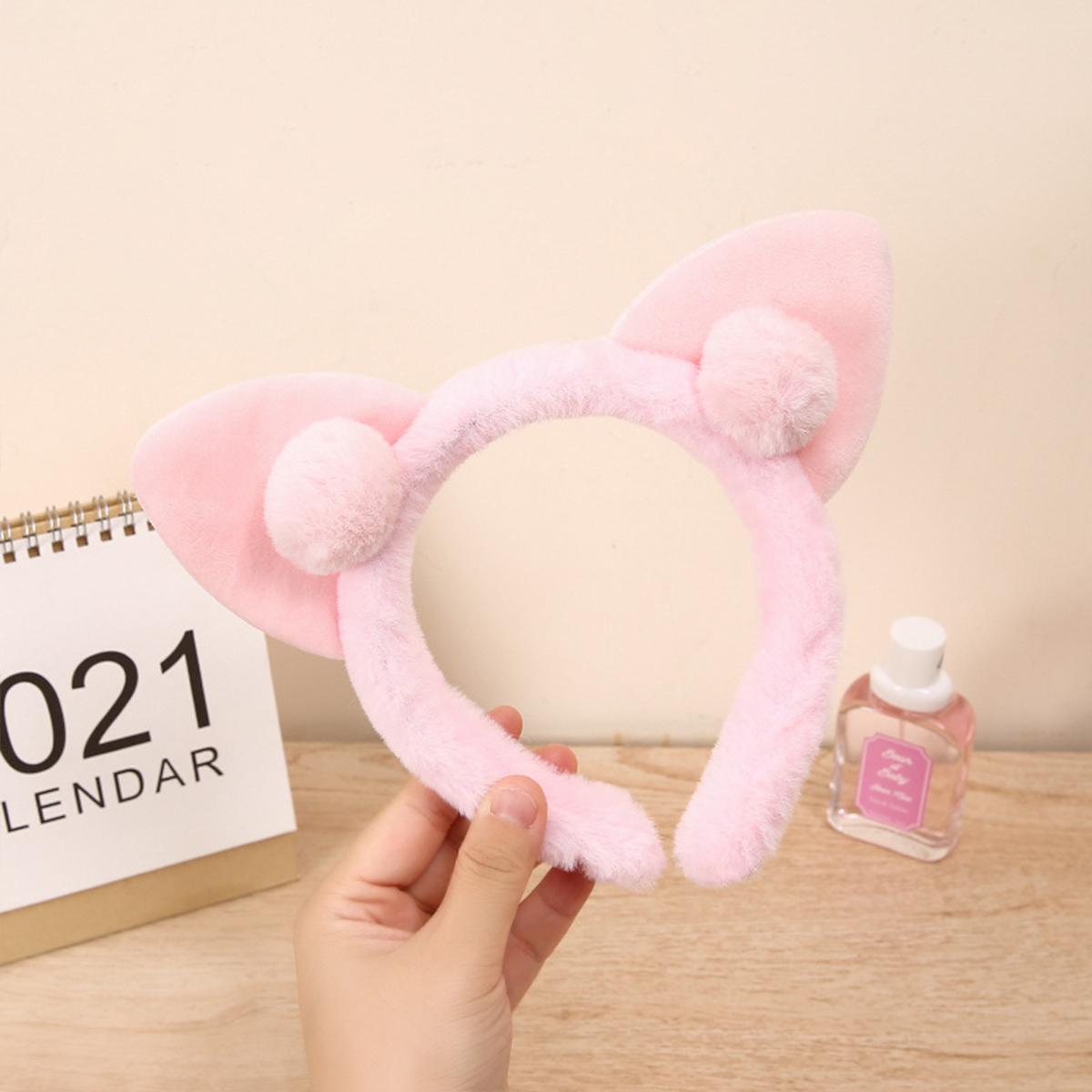 

1 шт. милые кошачьи ушки плюшевая повязка на голову для умывания лица женская принцесса фея заколка для волос повязка на голову украшение для волос Size fits all