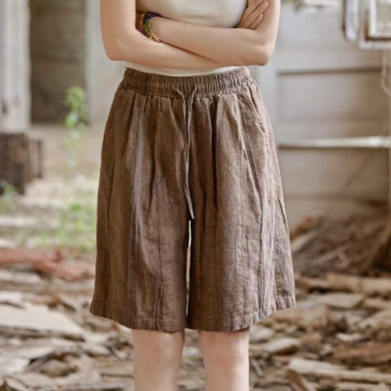 

Johnature Женские шорты Эластичная талия Карманы Летние Свободные Женские Пояс Тай-дай Шорты M