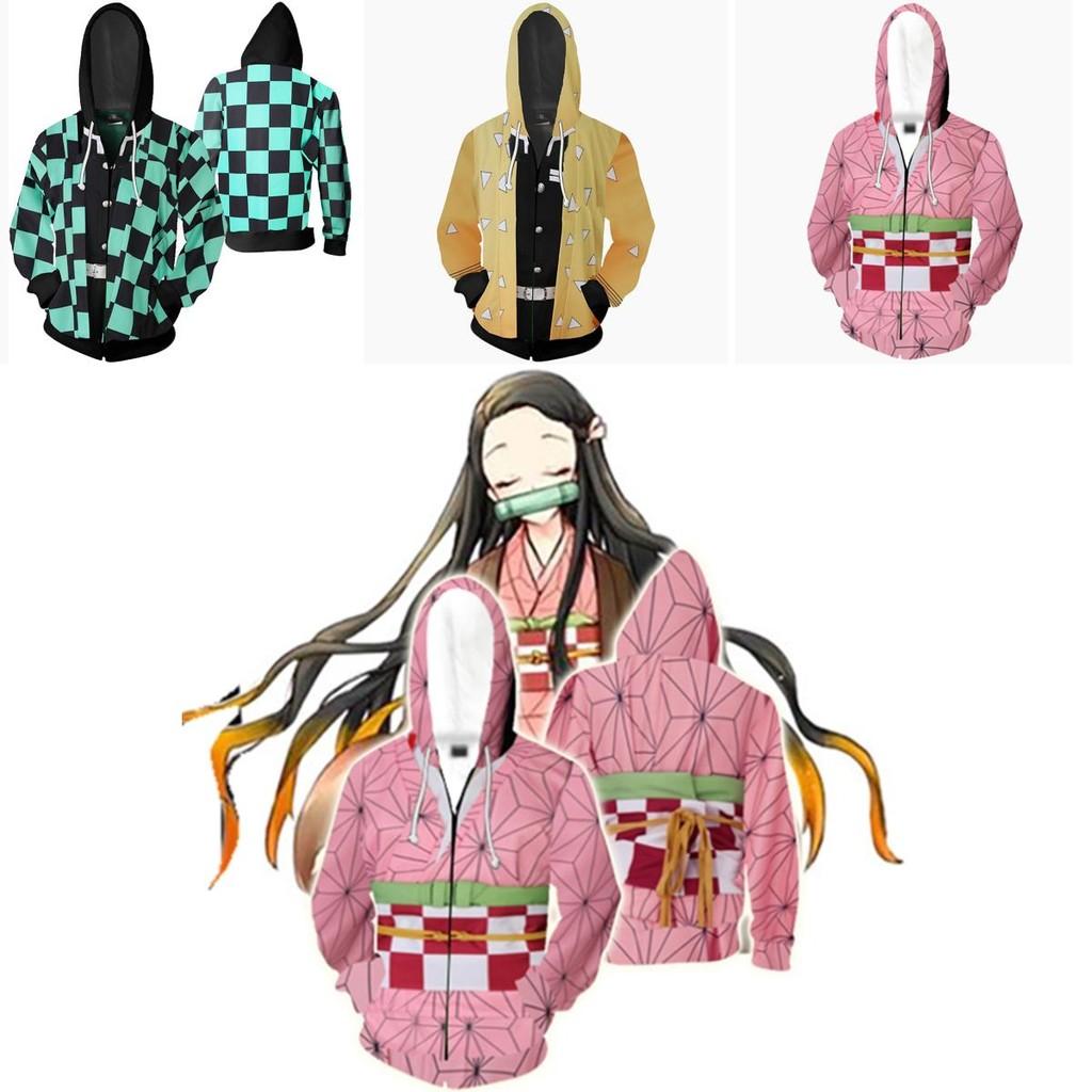 Demon Slayer Kimetsu No Yaiba Vibrant Soft Zipper Up Hoodie For Comfort