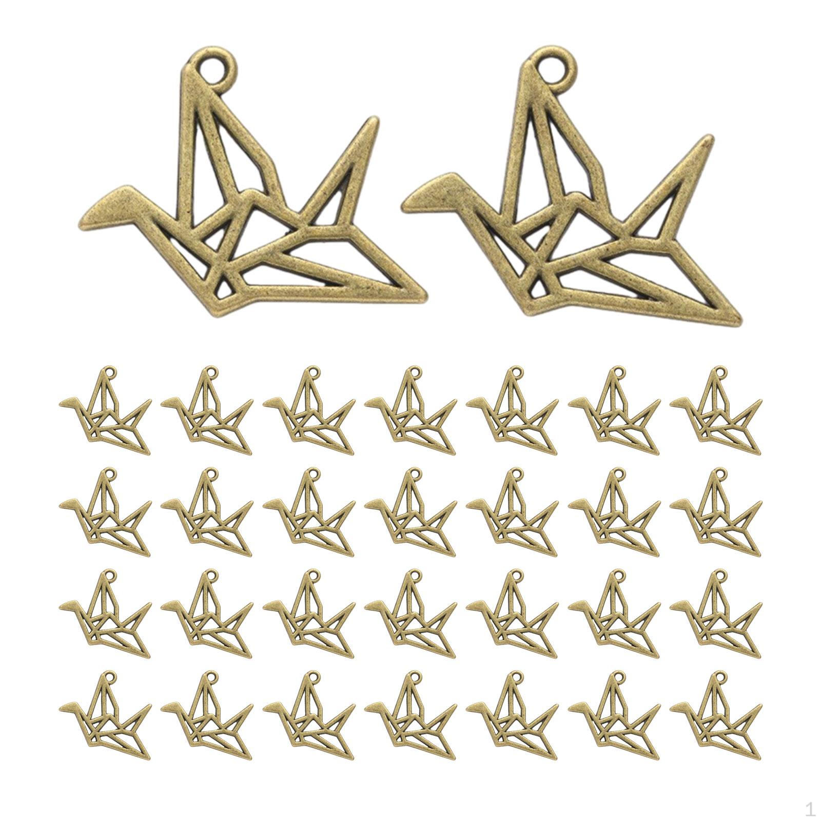 

30 шт. подвески-журавлики оригами бумажные подвески-шармы для самостоятельного изготовления ювелирных изделий бронзовый