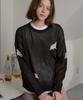 WAIKEI Dolphin See-Through Crew Neck Knit Black