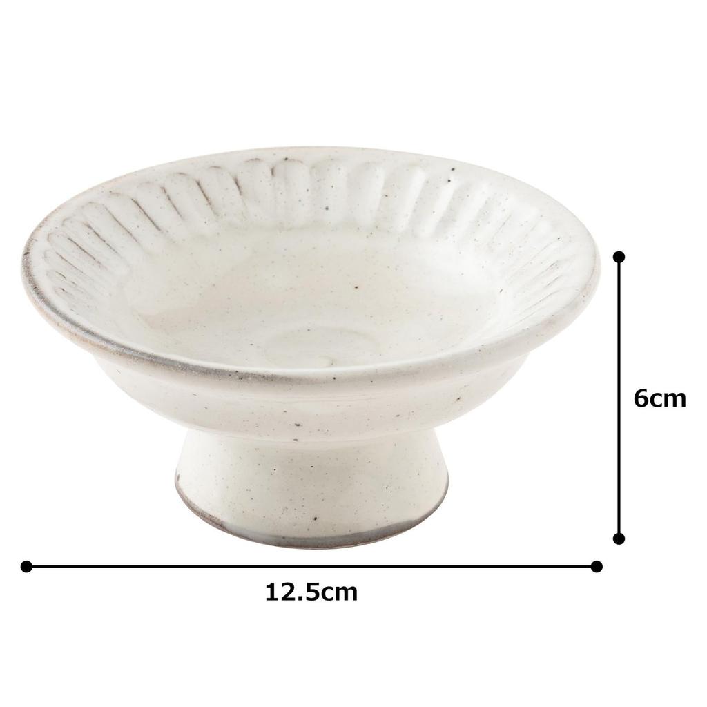 Tatara Kohiki Sogime Footed Ceramic Dessert Bowl Japanese Small Bowl 12.5cm Made in Japan 10320