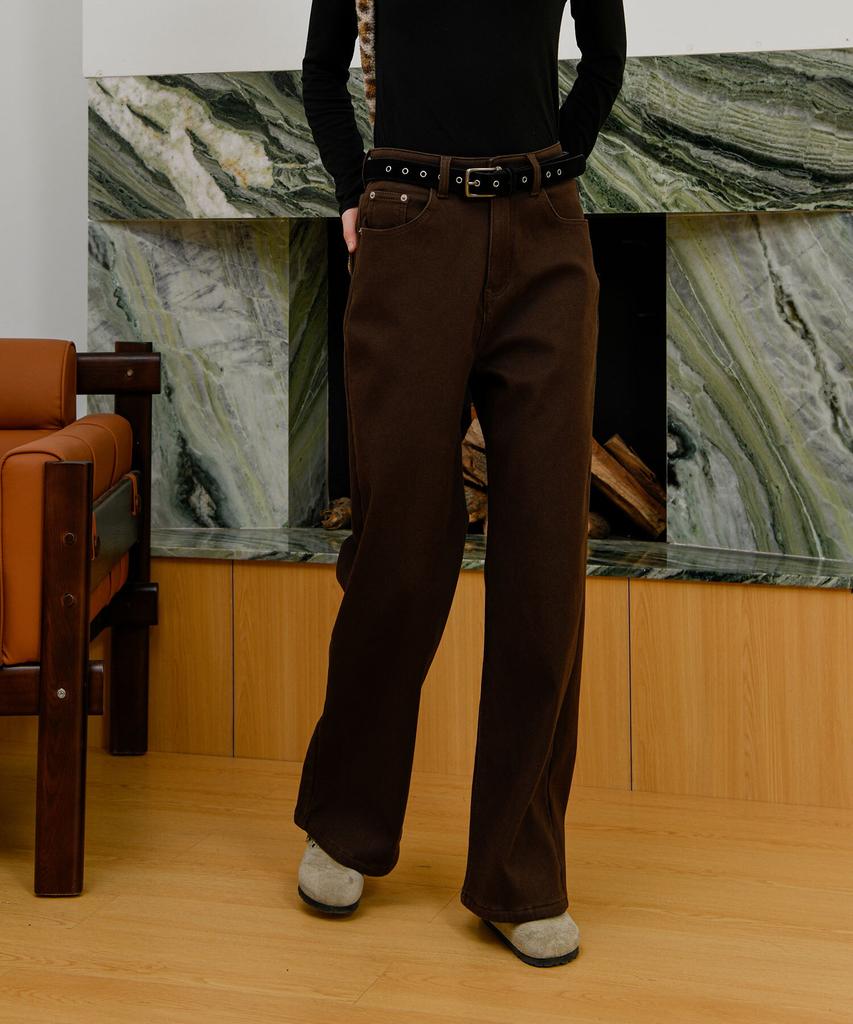 PIGMENT Winter Fleece-Lined Wide Pants (Xjdp250990)