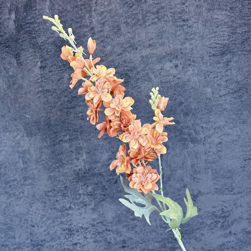 2 Główki 50cm Sztuczny Flokowany Kwiat Ostróżki Dekoracja Ślubna Domowa Fetionzi Sztuczny Dekor Rekwizyty Fotograficzne Sztuczny Kwiat